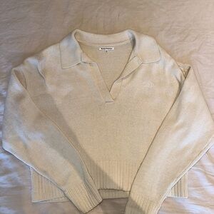 Reformation Sweater Cream Collared